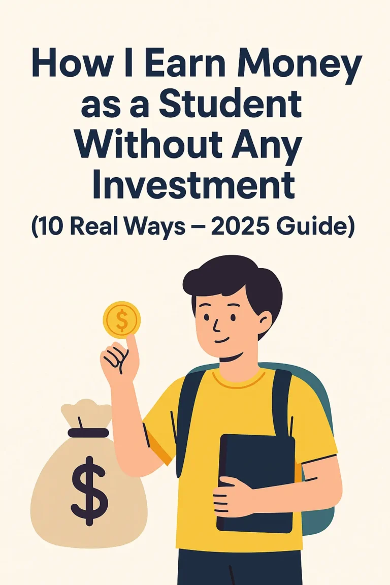 Illustration showing how to earn money as a student without any investment in 2025