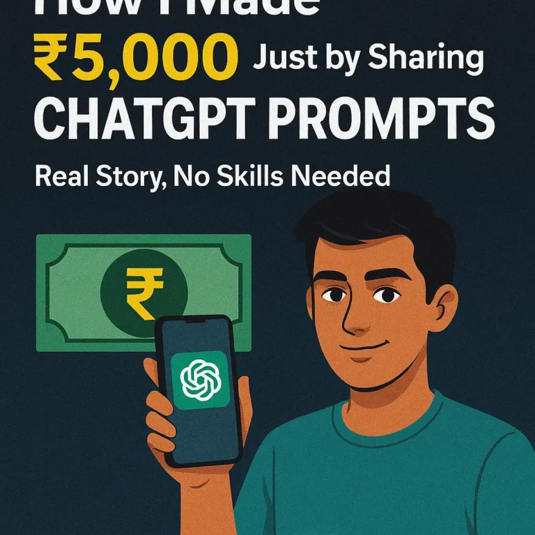 Bold blog cover image highlighting the method to earn money by sharing ChatGPT prompt