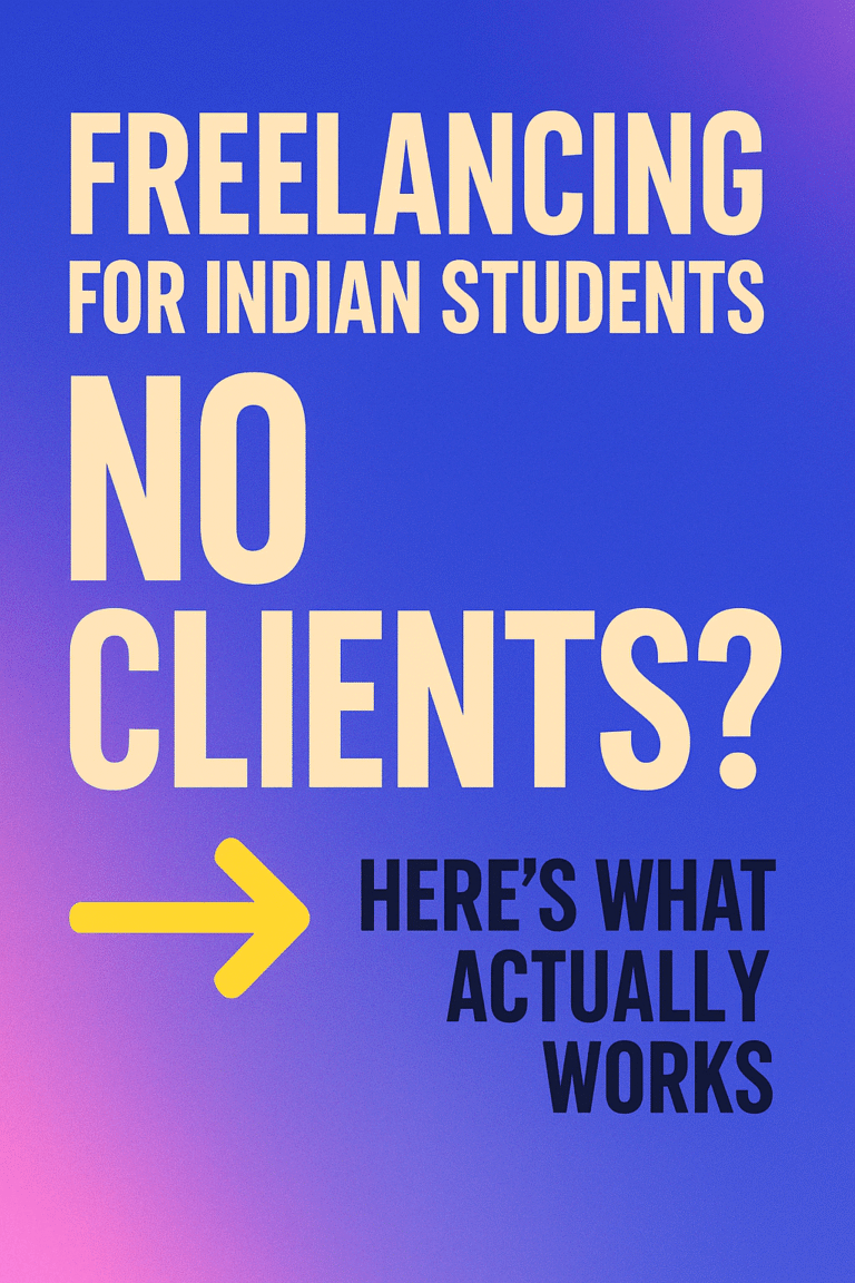 Illustration showing a frustrated freelancer sitting alone with a Fiverr dashboard, symbolizing the struggle of freelancing getting no clients on Fiverr.